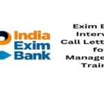India EXIM Bank 2023 – Manager & Management Trainee Interview Call Letter