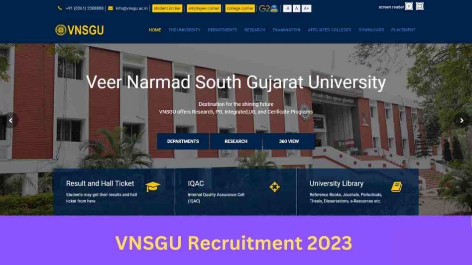 VNSGU Recruitment 2023 – Apply Online for 197 Temporary Assistant Professor Posts